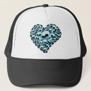 Blauw Schedelhart Trucker Pet