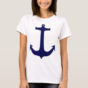 Blauw scheepsankerpatroon t-shirt