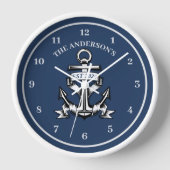 Blauw Scheepshuis Anker Familienaam Est (Voorkant)