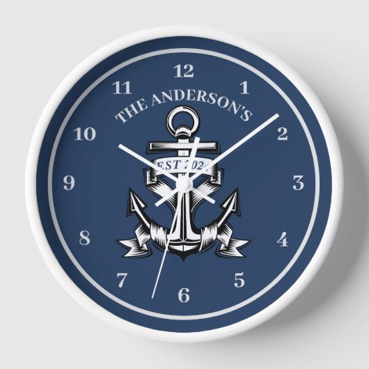 Blauw Scheepshuis Anker Familienaam Est (Voorkant)