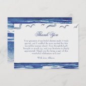 Blauw Scheepvaart Kust Zee Bruidsfeest Bedankt Informatiekaartje (Voorkant / Achterkant)