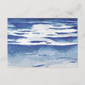 Blauw Scheepvaart Kust Zee Bruidsfeest Bedankt Informatiekaartje (Achterkant)