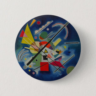 Blauw schilderij van Kandinsky Ronde Button 5,7 Cm