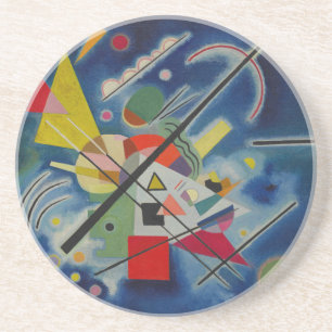 Blauw schilderij van Kandinsky Zandsteen Onderzetter
