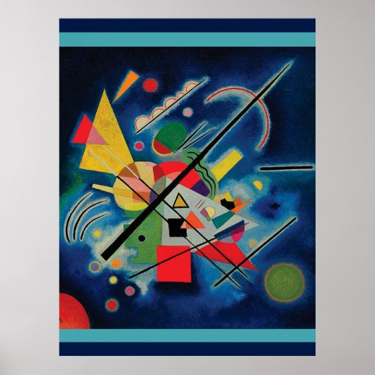 Blauw schilderij van Wassily Kandinsky Poster (Voorkant)