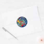 Blauw schilderij van Wassily Kandinsky Ronde Sticker (Envelop)