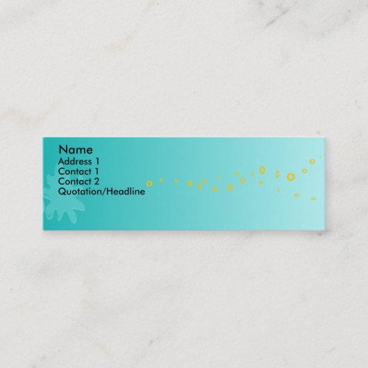 Blauw schildpad - Gepersonaliseerd Mini Visitekaartje (Voorkant)