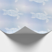 Blauw schildpadpatroon cadeaupapier (Hoek)