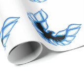 Blauw schitterend kippenkoppen, glanzend papier (Rol Hoek)