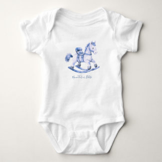 Blauw Schommelpaard Baby Bodysuit