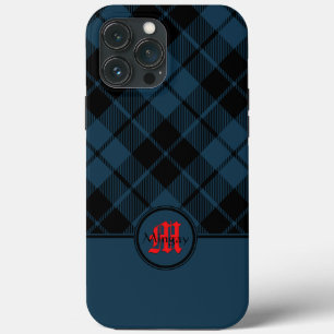 Blauw Schots Spaans Monogram iPhone 13 Pro Max Hoesje