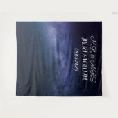 Blauw Schrift Mr & Mrs Trouw Achtergrond banner Wandkleed (Voorkant (horizontaal))