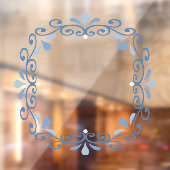 Blauw schuifwiel met raamkoeling raamsticker (Vel 2)