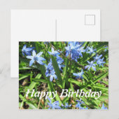  blauw scillefloer Briefkaart van de Foto van Birt (Voorkant / Achterkant)