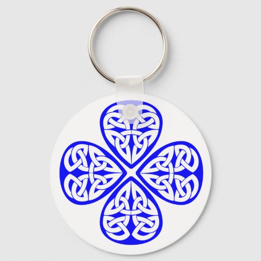 blauw shamrock kelk sleutelhanger (Voorkant)