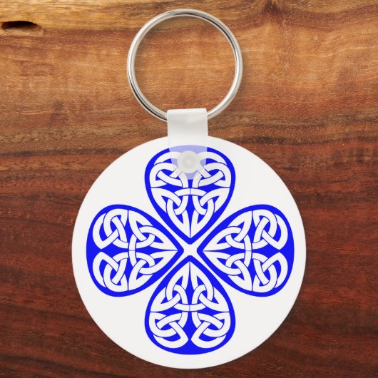 blauw shamrock kelk sleutelhanger (Voorkant)