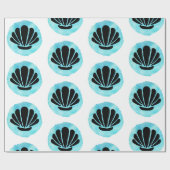 Blauw Shell Patroon Cadeaupapier (Vlak)