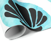 Blauw Shell Patroon Cadeaupapier (Rol Hoek)