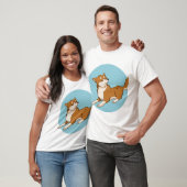 Blauw shiba ontwerp. t-shirt (Unisex)