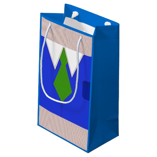 Blauw Shirt en Stropdas Klein Cadeauzakje (Achterkant Gekanteld)