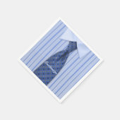 Blauw Shirt en Stropdas Mannen Suit Napkins 2 Servetten (Hoek)