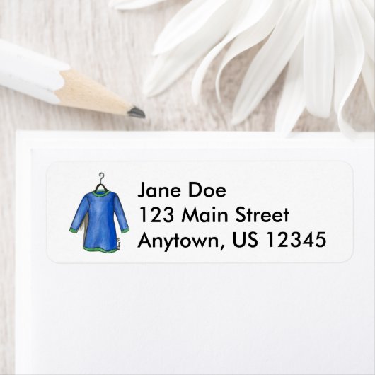 Blauw Shirt op Hanger Closet Mode Labels (Insitu)