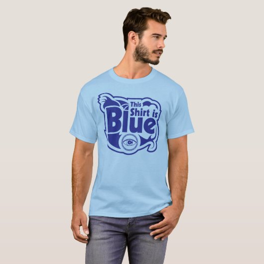 Blauw Shirt voor kleurenblinden (Voorkant volledig)