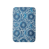  blauw sierbloempatroon badmat (Voorkant Verticaal)