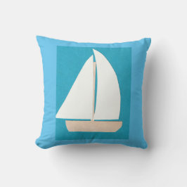Blauw Sierkussen met Sailboat Design