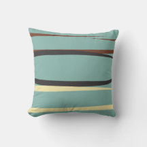 Blauw Sierkussen met zwarte, bruine en beige accen