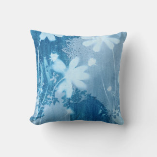 Blauw Sierkussen van Floral