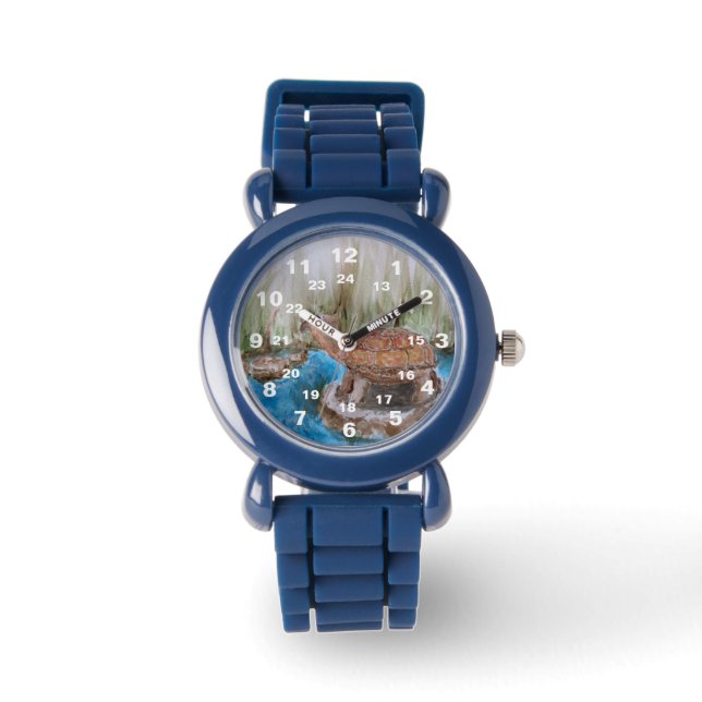 Blauw siliconen horloge (Voorkant)