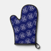 Blauw Siliconen Oven Mitt met Custom Logo Pattern Ovenwant (Voorkant)