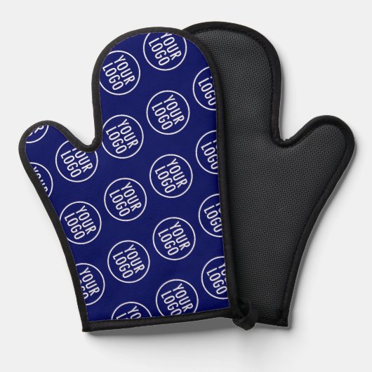 Blauw Siliconen Oven Mitt met Custom Logo Pattern Ovenwant (Voorkant / Achterkant)