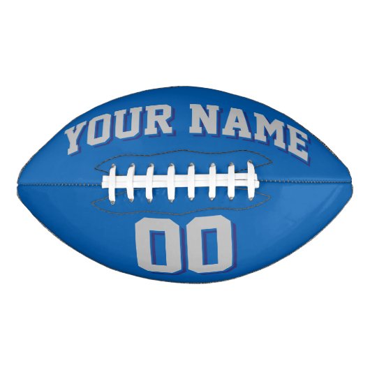 BLAUW SILVER GRAY EN NAVY Custom Football (Voorkant)