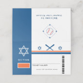 Blauw Sinaasappel Bar Mitswa Baseball Ticket Zitpl (Buitenkant ongevouwen)