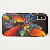 Blauw Sinaasappel Bloemen Modern Abstract Kunstpat Case-Mate iPhone Case (Achterkant (horizontaal))
