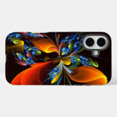 Blauw Sinaasappel Bloemen Modern Abstract Kunstpat Case-Mate iPhone Case (Achterkant (horizontaal))