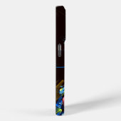 Blauw Sinaasappel Bloemen Modern Abstract Kunstpat Case-Mate iPhone Case (Achterkant / Rechts)