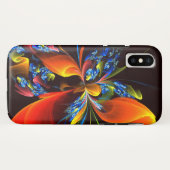 Blauw Sinaasappel Bloemen Modern Abstract Kunstpat Case-Mate iPhone Case (Achterkant (horizontaal))