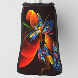 Blauw Sinaasappel Bloemen Modern Abstract Kunstpat Golfheadcover