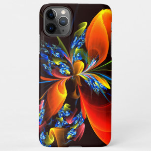 Blauw Sinaasappel Bloemen Modern Abstract Kunstpat iPhone 11Pro Max Hoesje