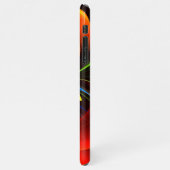 Blauw Sinaasappel Bloemen Modern Abstract Kunstpat iPhone Hoesje (Linkerkant)