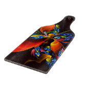 Blauw Sinaasappel Bloemen Modern Abstract Kunstpat Snijplank (Hoek)