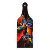 Blauw Sinaasappel Bloemen Modern Abstract Kunstpat Snijplank (Voorkant)