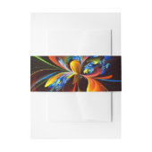 Blauw Sinaasappel Bloemen Modern Abstract Kunstpat Uitnodigingen Wikkel (Voorkant Voorbeeld)