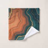 Blauw Sinaasappel en Goud Geode-Geïnspireerd Bad Handdoek (Wasdoekje)