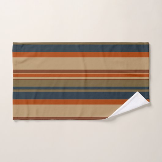 Blauw sinaasappel en olijfstrepen bad handdoek (Handdoek)