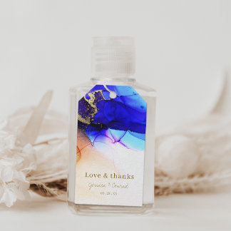 Blauw Sinaasappel Goud Genoemd Trouwgunst Gift Lab Cadeaulabel
