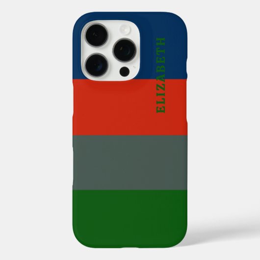 Blauw Sinaasappel Groene Strepen Patroon Gepersona Case-Mate iPhone Case (Achterkant)